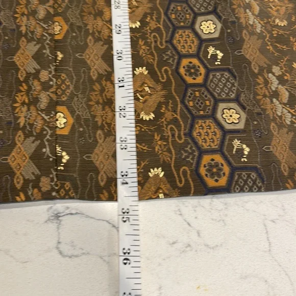 RALPH LAUREN 100% Silk & Gold Crane Tapestry Sleeveless Dress 10 - Picture 11 of 11